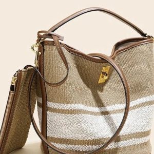 Rivka Tote Bag - Canvas & PU Leather Everyday Travel